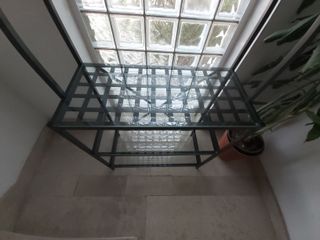 (7)Estantería Negra Hierro y Cristal