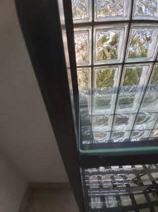 (7)Estantería Negra Hierro y Cristal