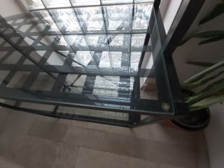 (7)Estantería Negra Hierro y Cristal