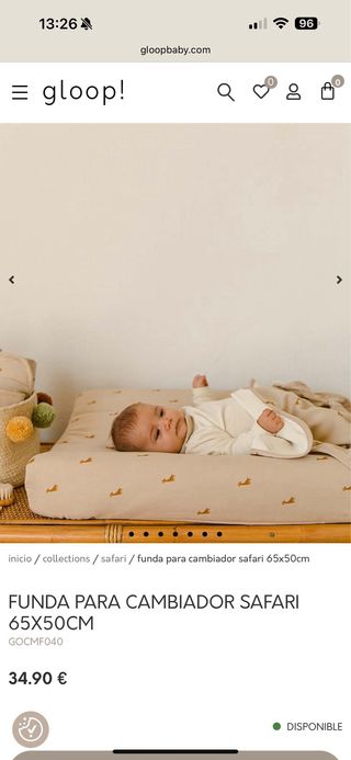Funda cambiador Gloop! Safari 65x50cm