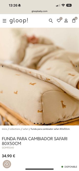 Funda cambiador Gloop! Safari 65x50cm