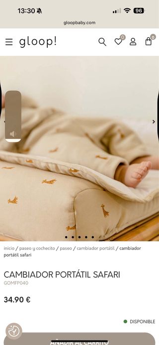 Funda cambiador Gloop! Safari 65x50cm