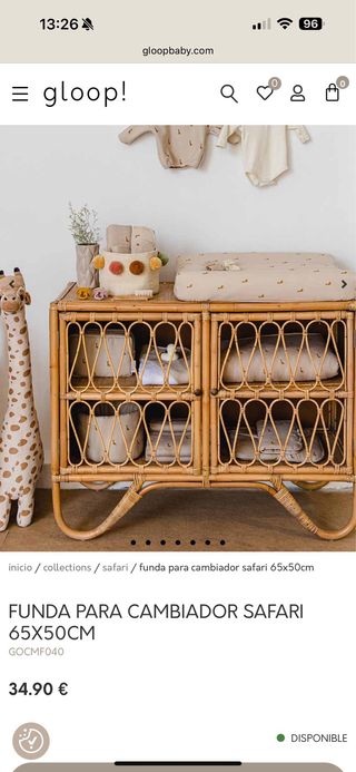 Funda cambiador Gloop! Safari 65x50cm