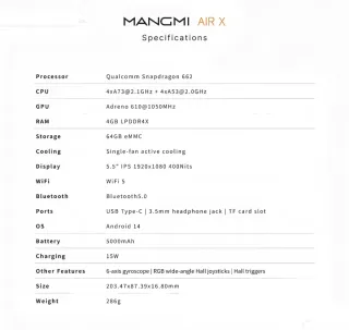 Consola Android Mangmi Air X