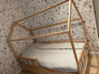 Cama nido infantil madera 90x190 (+colchones)