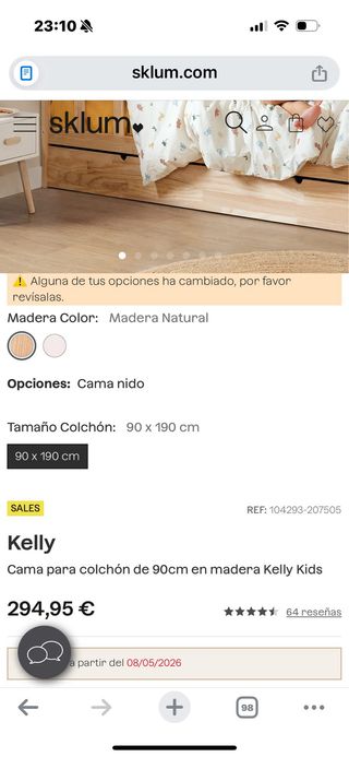 Cama nido infantil madera 90x190 (+colchones)