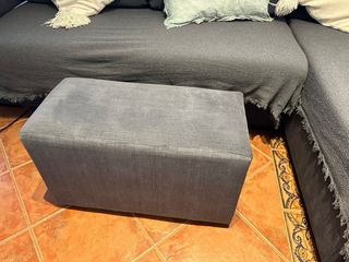 Sofá chaiselongue gris tela