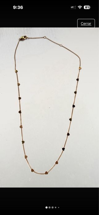 Elegante Gargantilla oro con corazones a estrenar