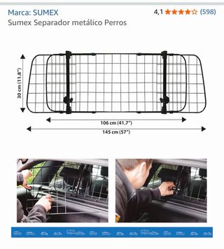 Rejilla separadora coche perros/carga