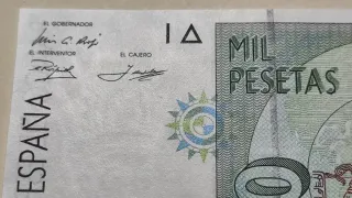 Billete 1.000 Pts. S/C 1992 Hernán Cortés