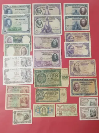 Lote Billetes Pesetas Españolas Antiguas