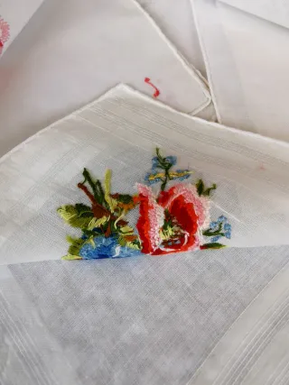 Sciarpe ricamate floreali vintage