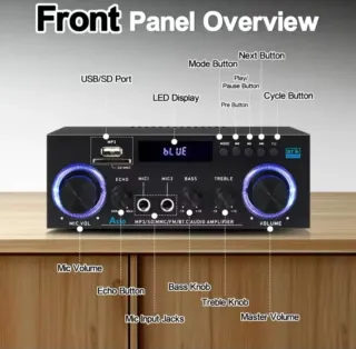 Amplificador Woopker AK50 Bluetooth 5.3 de 840W