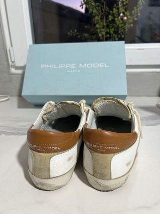 Philippe Model Sneakers Bianche Marroni