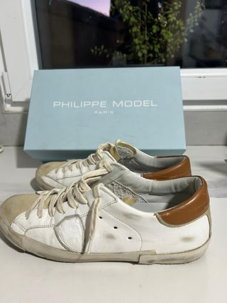 Philippe Model Sneakers Bianche Marroni