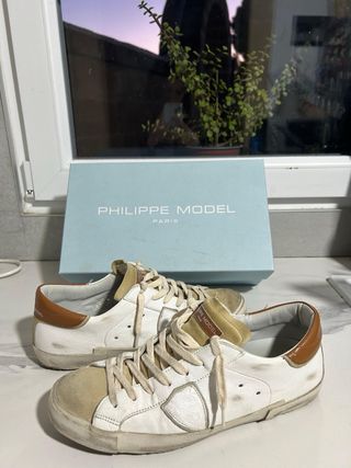 Philippe Model Sneakers Bianche Marroni