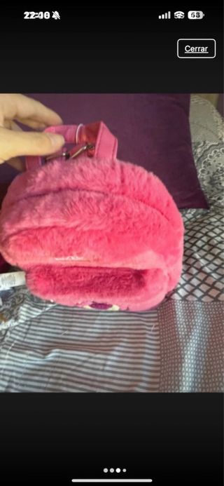 Mochila Lotso Peluche Rosa Disney