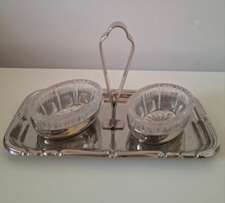 Set Portacondimenti Cristallo e Acciaio