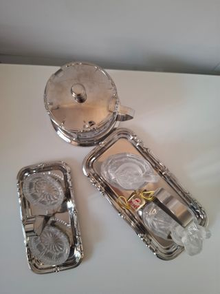 Set Portacondimenti Cristallo e Acciaio