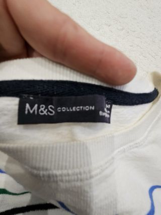 Suéter M&S Collection rayas algodón Talla XL