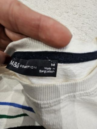 Suéter M&S Collection rayas algodón Talla XL