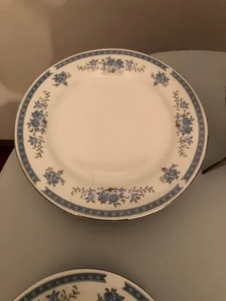 Juego de té porcelana floral azul