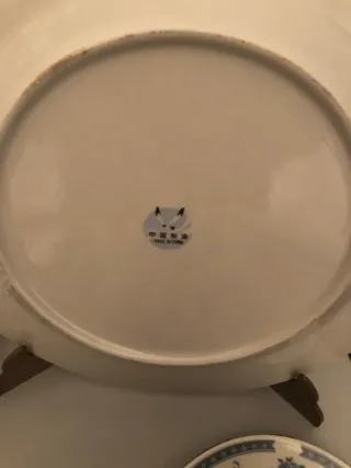 Juego de té porcelana floral azul