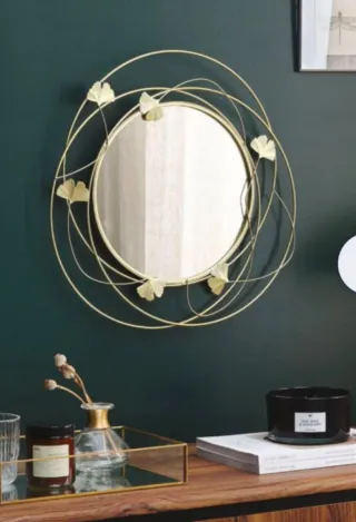 Espejo Decorativo Beliani Dorado 47cm