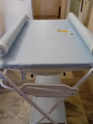 Cambiador bañera bebé azul plástico