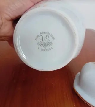 Pote Limoges Porcelana Flores