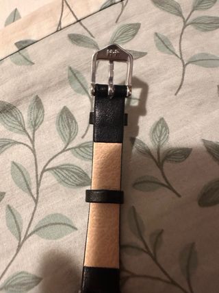 Correa de piel negra para reloj