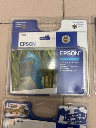 4 Cartucce d'inchiostro originali Epson T0481 T0482 T0484