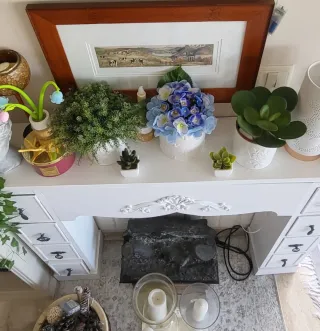 Chimenea Decorativa de madera Blanca