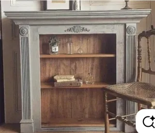 Chimenea Decorativa de madera Blanca