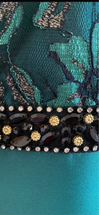 Vestido de fiesta verde y negro