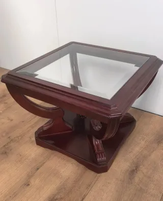 MESA BAJA CENTRO AUXILIAR DE MADERA Y CRISTAL