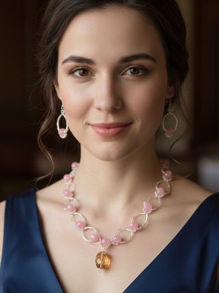 Collana Orecchini Elegante Cristallo Vintage chic