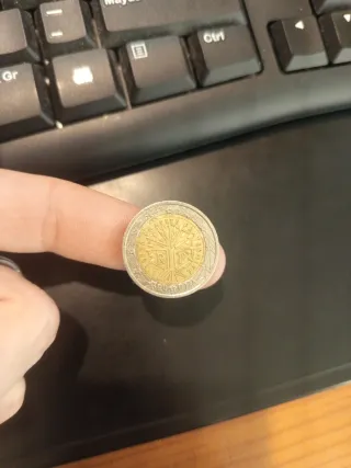 Moneda 2 Euros Francia Árbol de la vida con error