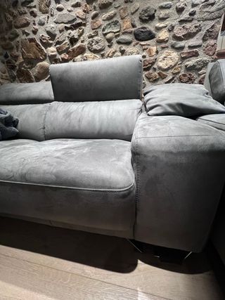 Sofá 3 plazas con chaise longue gris