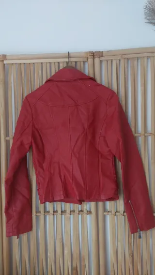 Chaqueta Biker Roja
