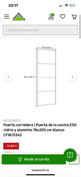 Puerta corredera cristal y aluminio