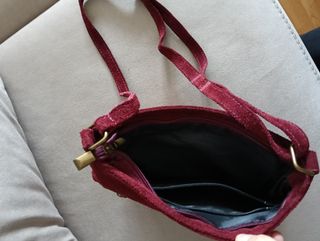 Bolso granate de ante