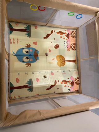 Parque infantil cuadrado 120x120cm con alfombra