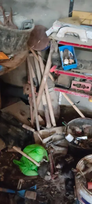 Herramientas de construcción: llanas, martillos, r