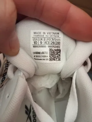 Zapatillas Reebok Hombre Blancas y Azules