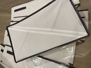 20€ por las 7 Cajoneras de tela grises y blancas