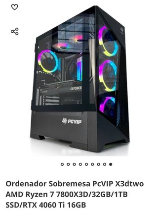 PC Gaming PCVIP Ryzen 7 7800X3D RTX 4060 Ti 16Gb