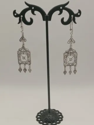 Orecchini vintage filigrana argento 925 art decò