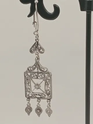 Orecchini vintage filigrana argento 925 art decò