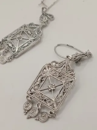 Orecchini vintage filigrana argento 925 art decò